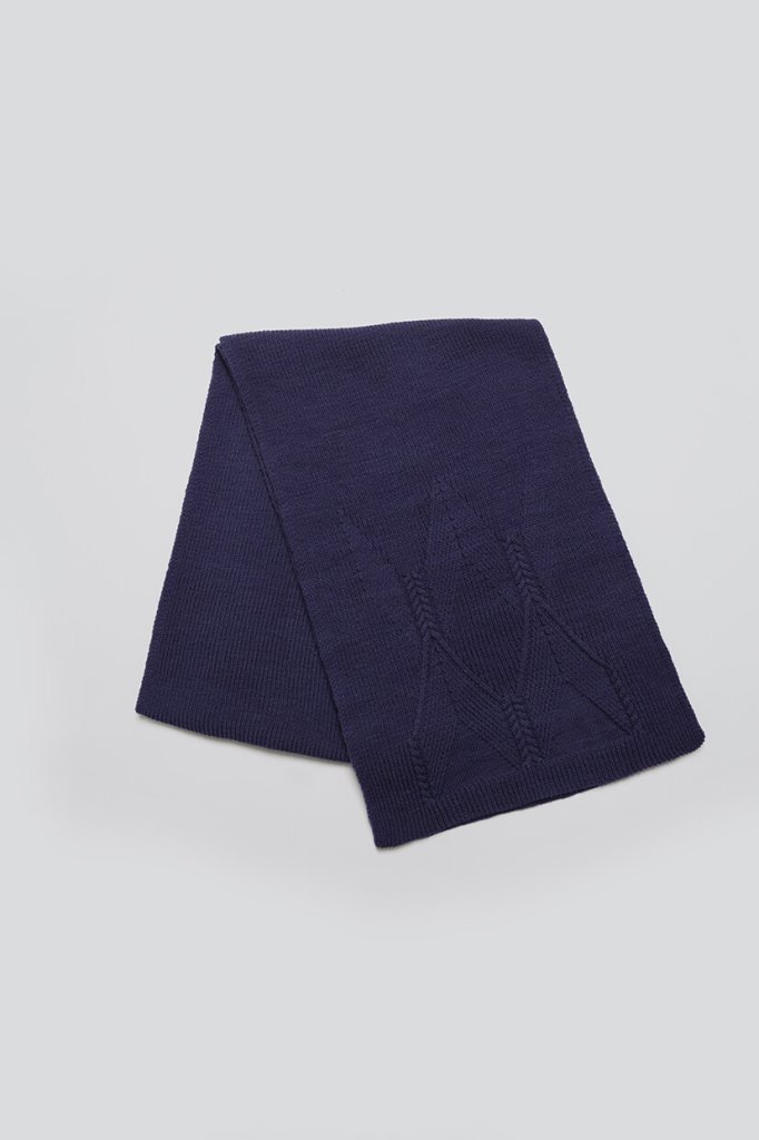 écharpe en laine mérinos bleu marine