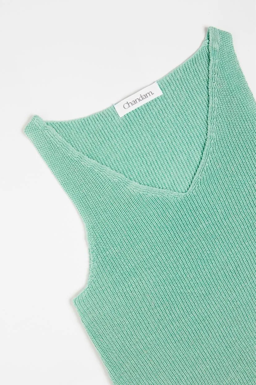 haut-lin-femme-vert-menthe-made-in-France-Master-of-Linen-col-V-cotes-perlees